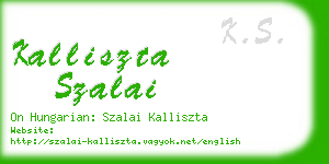 kalliszta szalai business card